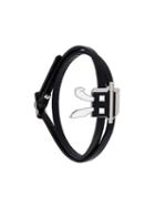 Mcq Alexander Mcqueen Electro Bunny Wrap Bracelet, Women's, Black, Leather