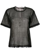 Alexander Wang Lacy T-shirt With Raw Edges - Black