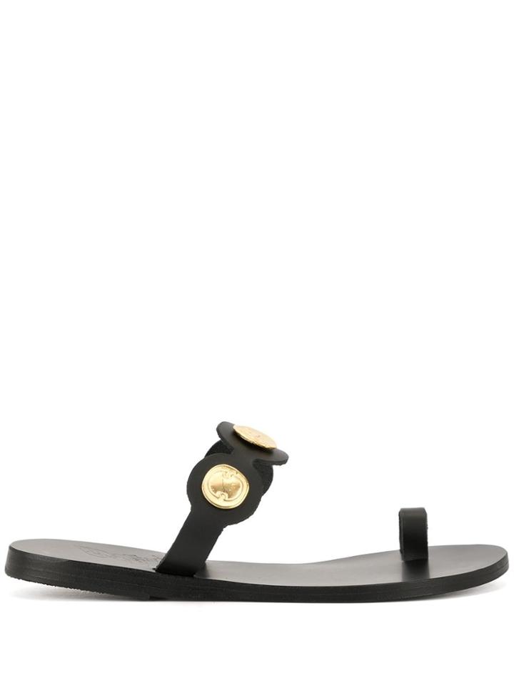 Ancient Greek Sandals Evelina Coin-detail Sandals - Black