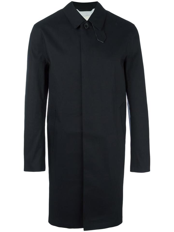 Mackintosh Concealed Fastening Mid Coat, Men's, Size: 44, Black, Cotton