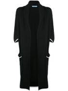 Guild Prime - Long Shawl Collar Cardigan - Women - Cotton/rayon - 34, Black, Cotton/rayon