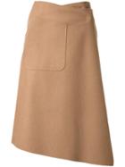 Miharayasuhiro Asymmetric Wrap Skirt, Women's, Size: 36, Brown, Wool