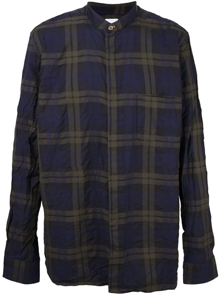 Paul Smith Plaid Collarless Shirt