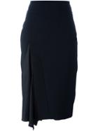 Brunello Cucinelli Asymmetric Pencil Skirt, Women's, Size: 40, Black, Silk/spandex/elastane/virgin Wool