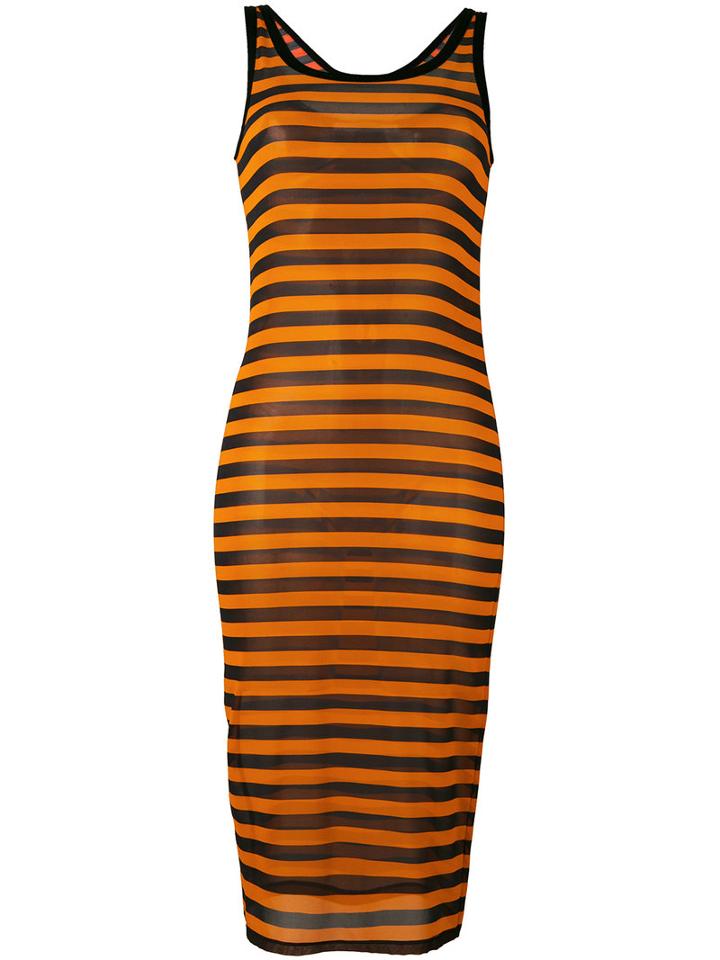 Givenchy - Striped Dress - Women - Silk/spandex/elastane - 40, Yellow/orange, Silk/spandex/elastane