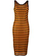 Givenchy - Striped Dress - Women - Silk/spandex/elastane - 40, Yellow/orange, Silk/spandex/elastane