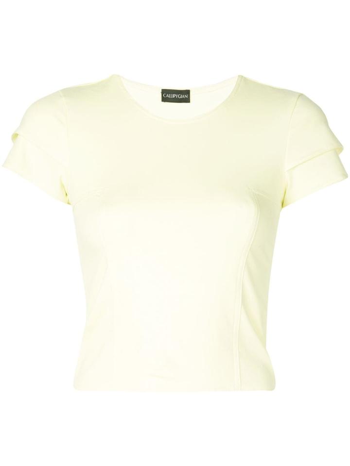 Callipygian Layered Sleeve Top - Yellow