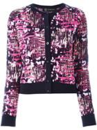 Versace Bleached Leopard Print Cardigan - Pink & Purple