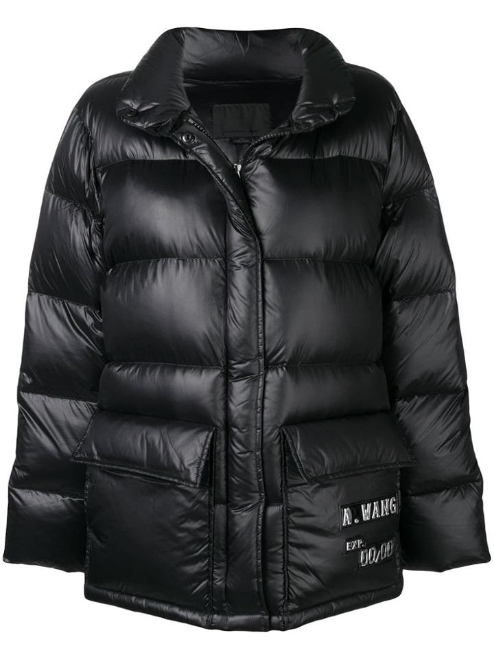 Alexander Wang Credit Card Puffer Coat - Black