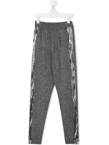 Andorine Lamé-trimmed Sweatpants - Black