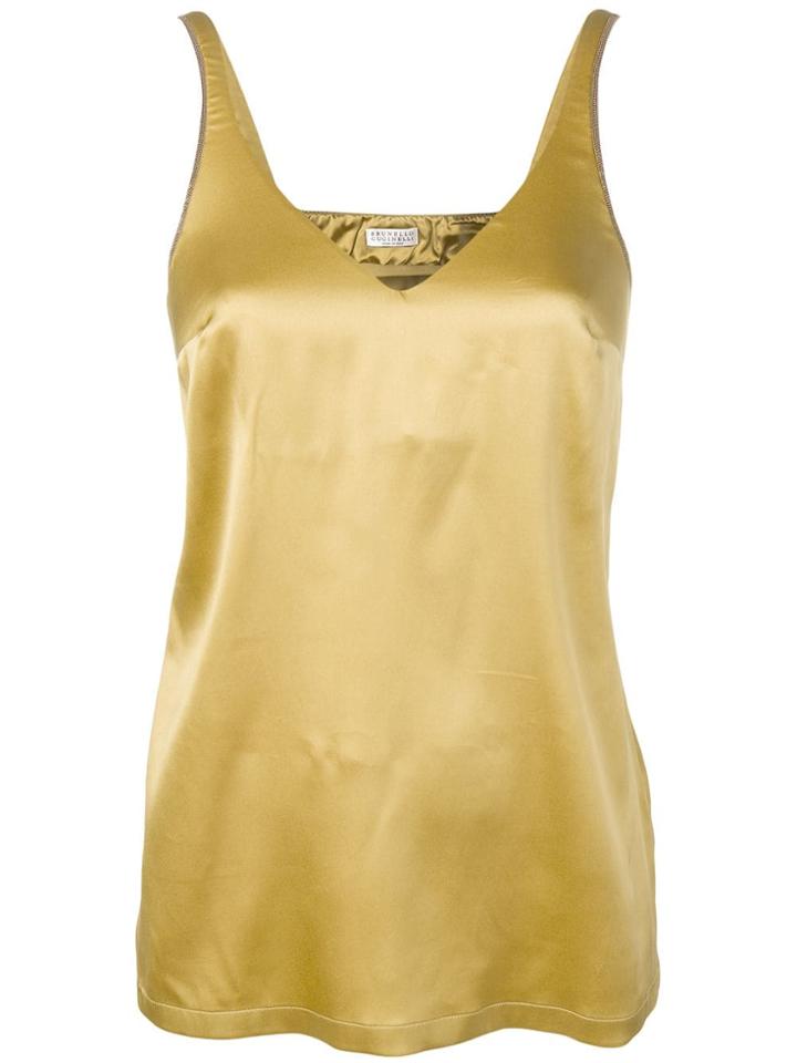 Brunello Cucinelli V-neck Slip Vest - Yellow