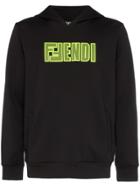 Fendi Black Logo Print Hoodie
