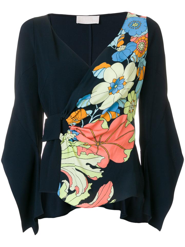 Peter Pilotto Floral-print Bardot Top - Blue