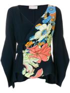Peter Pilotto Floral-print Bardot Top - Blue