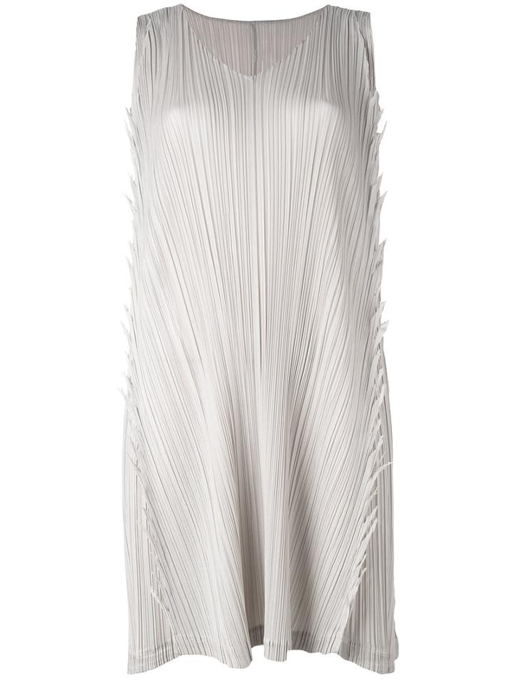 Pleats Please By Issey Miyake Pleated Shift Dress, Women's, Size: 3, Nude/neutrals, Polyester