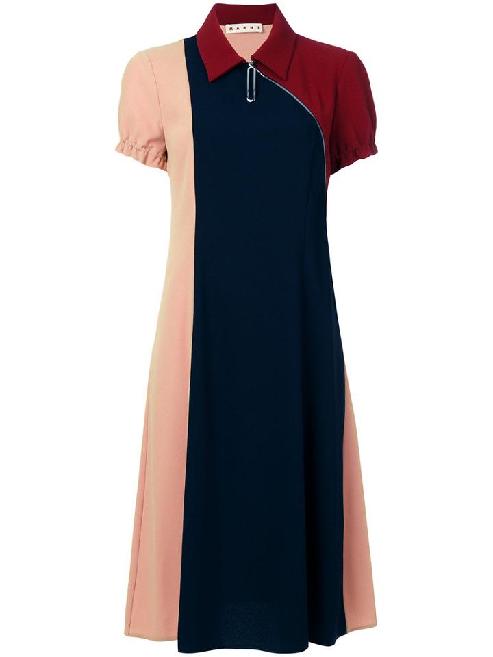 Marni - Colour Blocked Dress - Women - Polyester/acetate - 40, Polyester/acetate