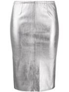 Zadig & Voltaire Metallic Pencil Skirt - Silver