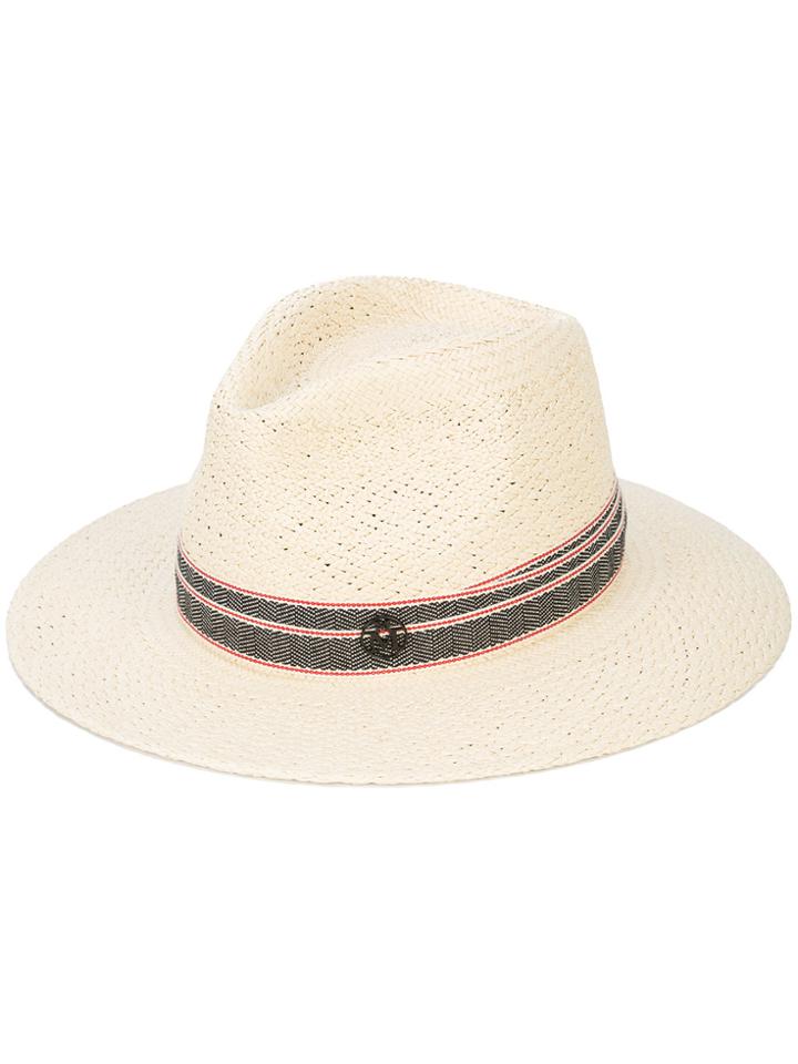 Maison Michel Rico Herringbone Bondage Hat - Nude & Neutrals