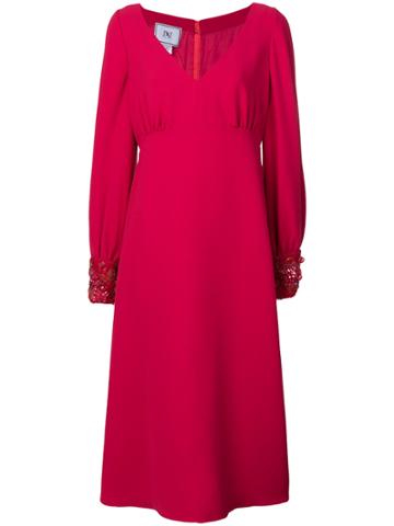 Jorge Vazquez V-neck Midi Dress - Pink & Purple