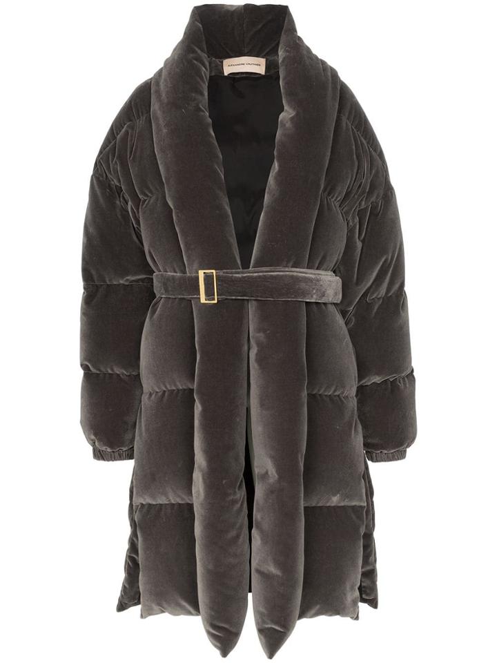 Alexandre Vauthier Padded Belted Coat - Grey