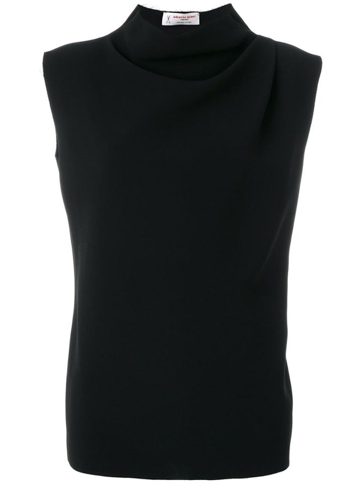 Alberto Biani High Neck Tank Top - Black