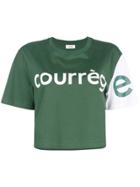 Courrèges Colour Block Cropped T-shirt - Green
