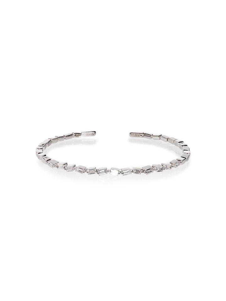 Suzanne Kalan Fireworks18kt White Gold Diamond Cuff - Metallic