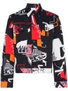 Calvin Klein Jeans Est. 1978 Modernist Print Denim Jacket - Black