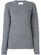 Christian Wijnants Patterned Knit Sweater, Women's, Size: Small, Grey, Polyamide/spandex/elastane/cashmere/virgin Wool