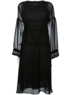 Mm6 Maison Margiela Triple Drawstring Dress, Women's, Size: 42, Black, Polyester/polyamide