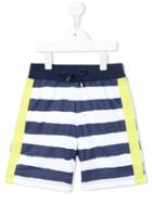 Msgm Kids Striped Track Shorts, Size: 12 Yrs, Blue