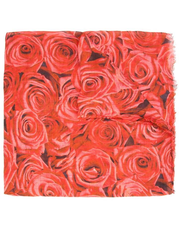 Ottotredici 'roses' Scarf, Women's, Red, Modal/silk