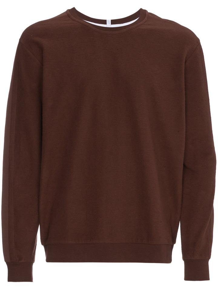 Lot78 Reverse Crew Neck Sweatshirt - Red