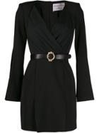 Elisabetta Franchi Draped Mini Dress - Black