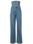 Ground Zero Corset Waistband Straight Jeans - Blue