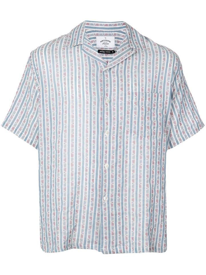 Portuguese Flannel Geometric Print Shirt - Blue