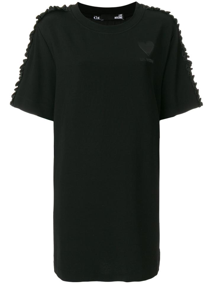 Love Moschino Gathered Sleeve T-shirt Dress - Black