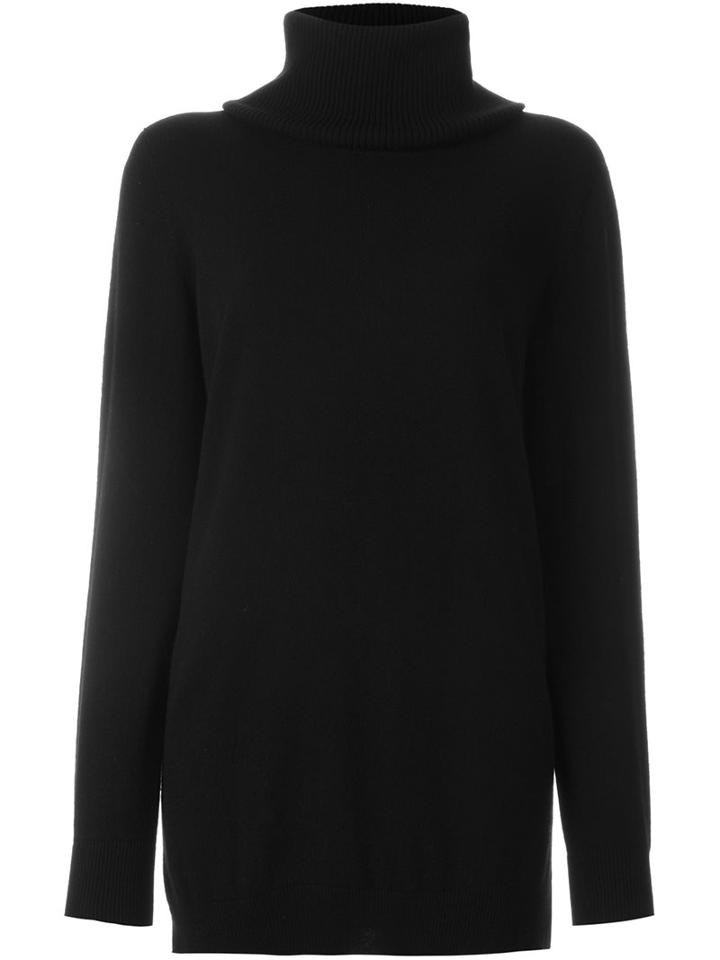 Agnona Cashmere Roll-neck Pullover, Women's, Size: Medium, Black, Cashmere