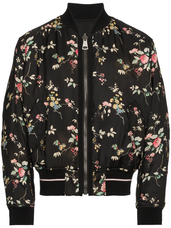 Haider Ackermann Freesia Black Floral Bomber Jacket