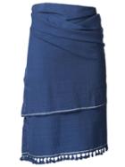 Dosa Tassel Pareo Skirt, Women's, Blue, Organic Cotton
