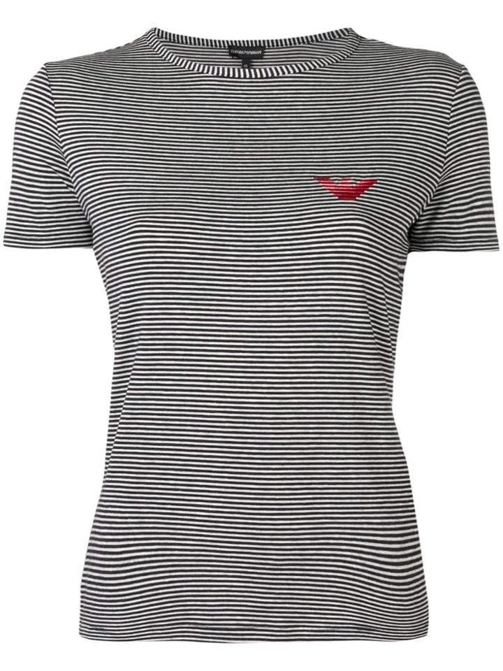 Emporio Armani Logo Striped T-shirt - Black