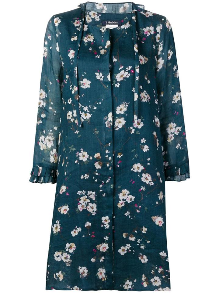 's Max Mara Floral Button Up Dress - Blue