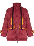 Pronounce Beam Contrast-trim Parka Jacket - Red