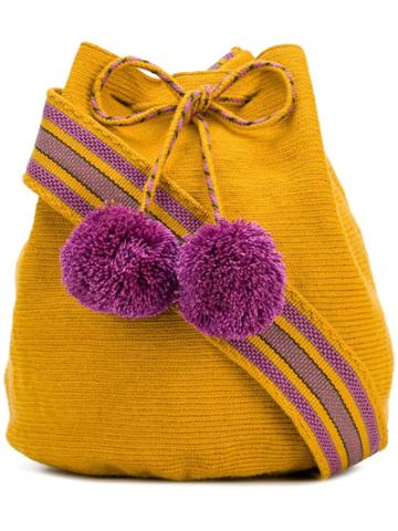 Naledi Pompom Detail Bag - Pink & Purple
