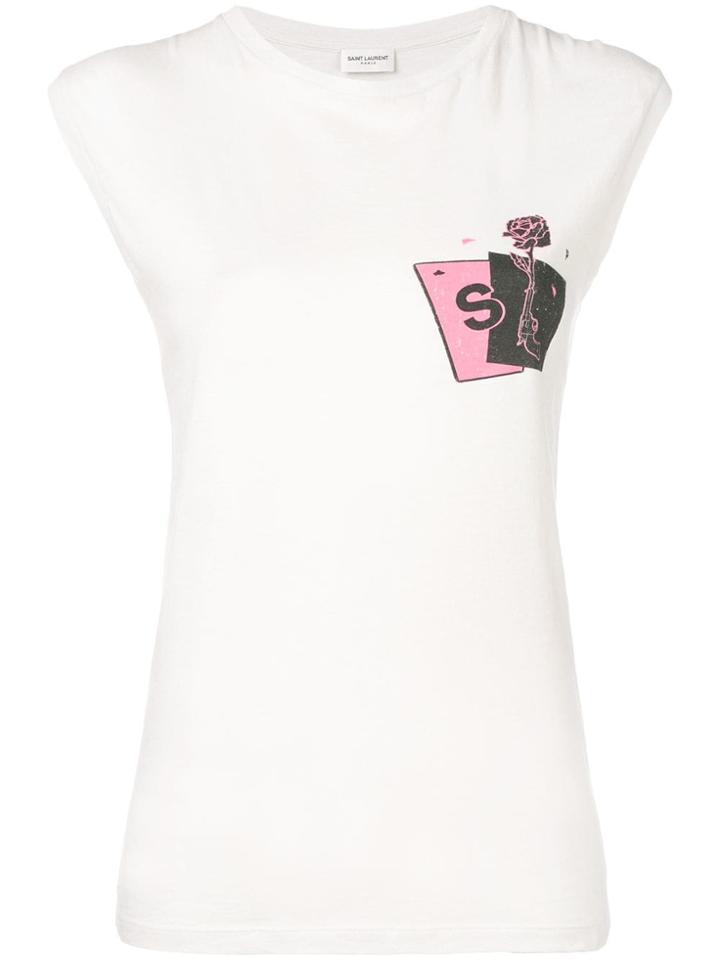Saint Laurent Graphic Print T-shirt - White