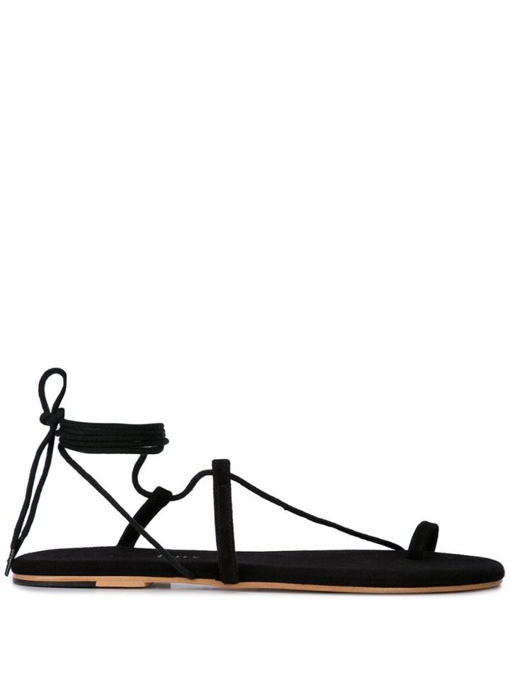 Tkees Wrap Tie Ankle Sandals - Black