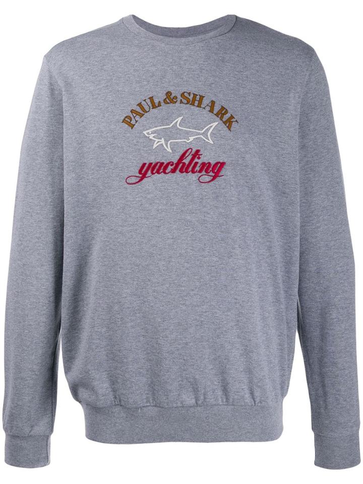 Paul & Shark Embroidered Logo Jumper - Grey