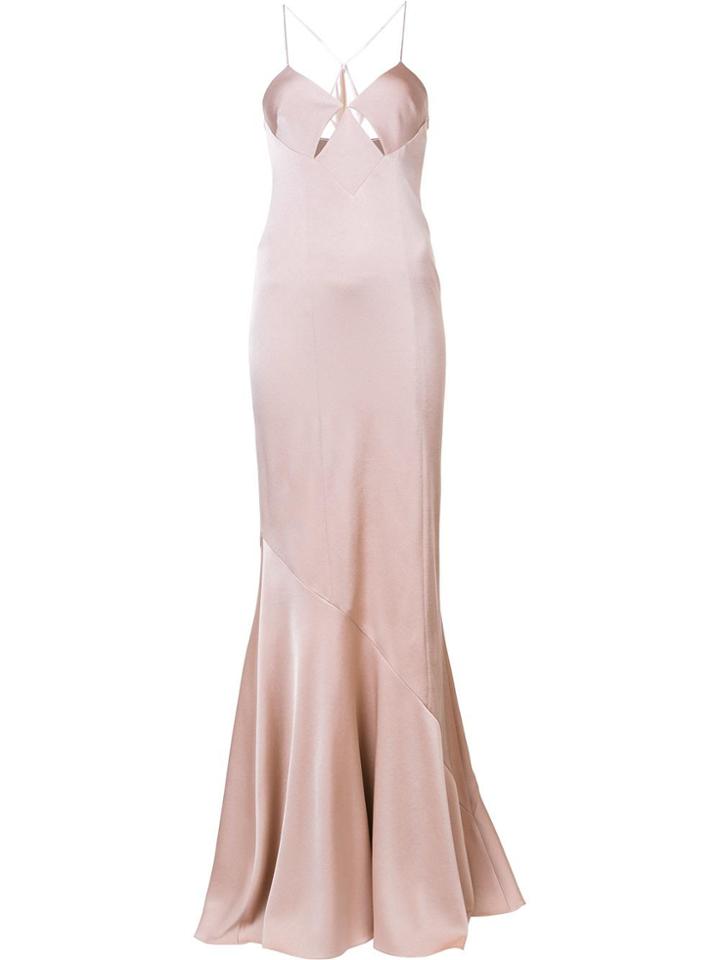 Galvan Cut-off Detailing Long Dress - Nude & Neutrals