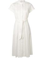 Loro Piana Pleated Shirt Dress - White