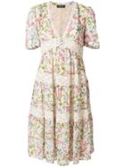 Twin-set Floral Flared Dress - Nude & Neutrals